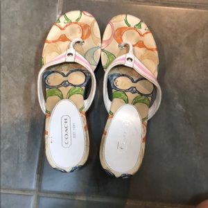 Coach wedge flip flops